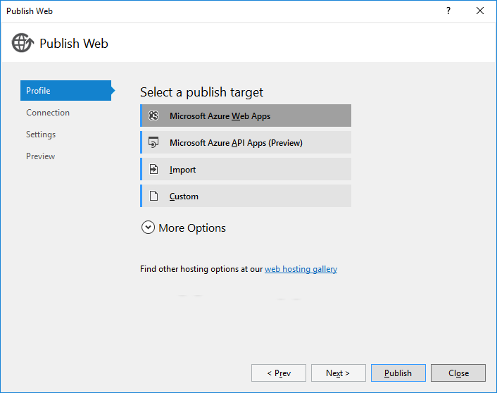 Publish Microsoft Azure Web Apps